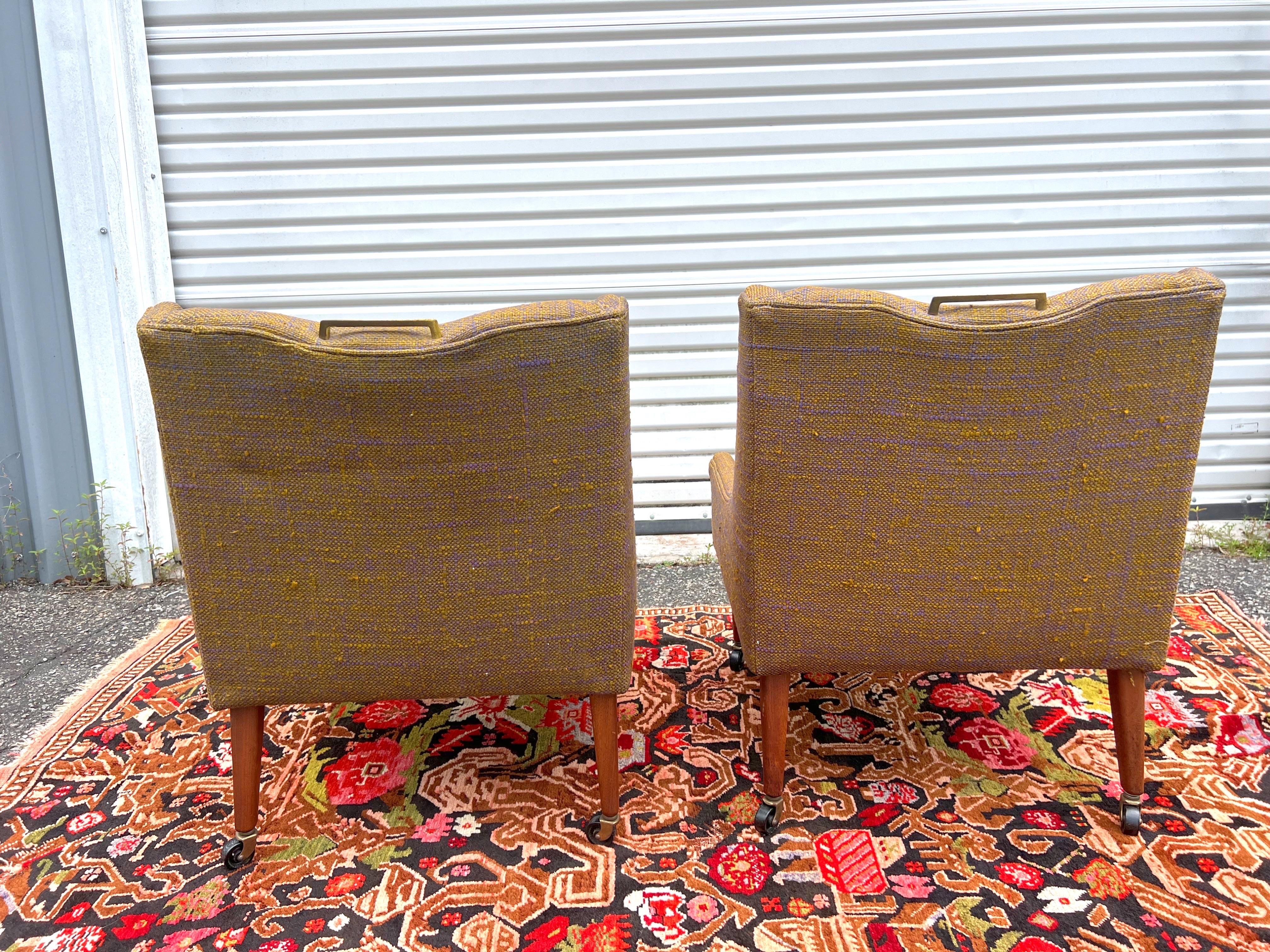 Ein Paar Dunbar Attributed Slipper Chairs aus den 1950er Jahren  im Angebot 3