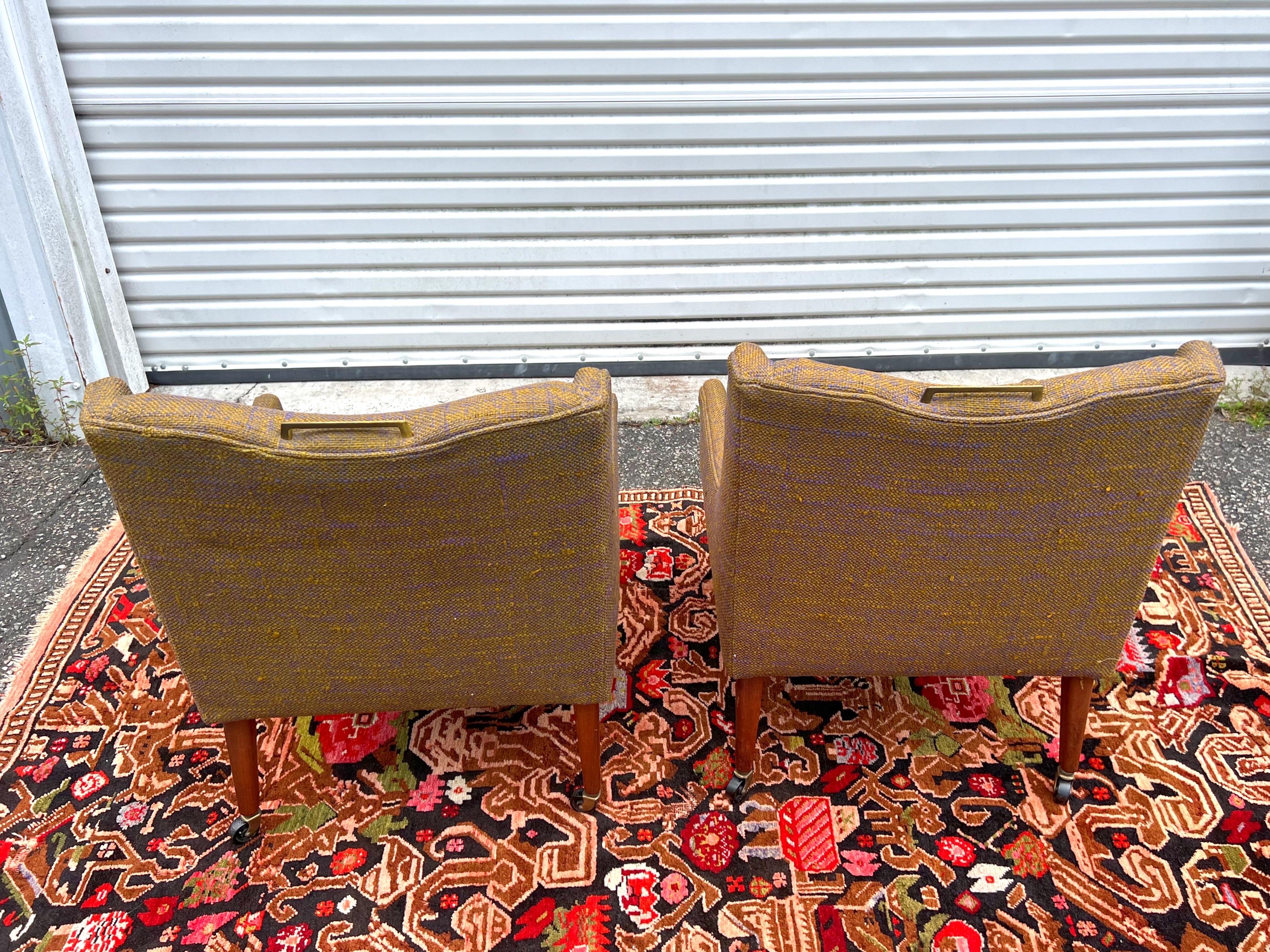 A pair of 1950’s Dunbar Attributed Slipper Chairs  For Sale 4
