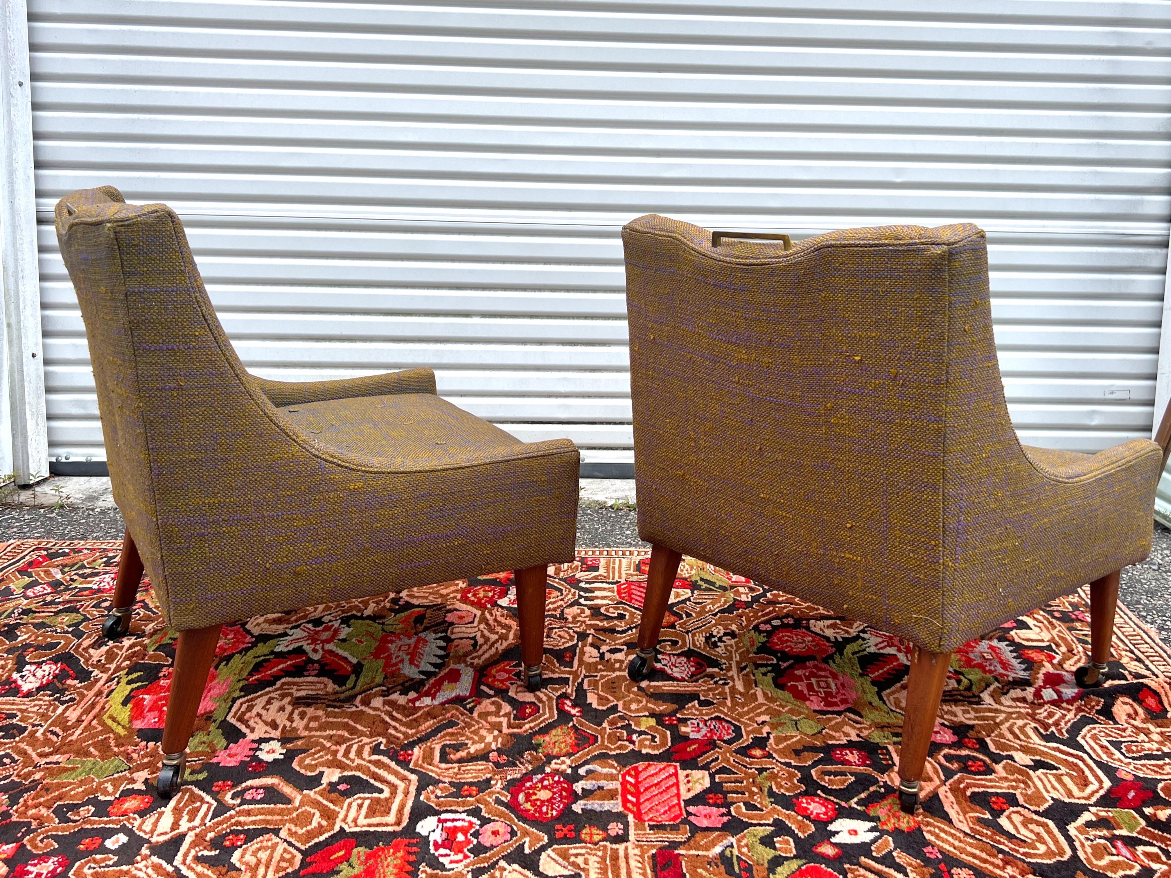 A pair of 1950’s Dunbar Attributed Slipper Chairs  For Sale 6