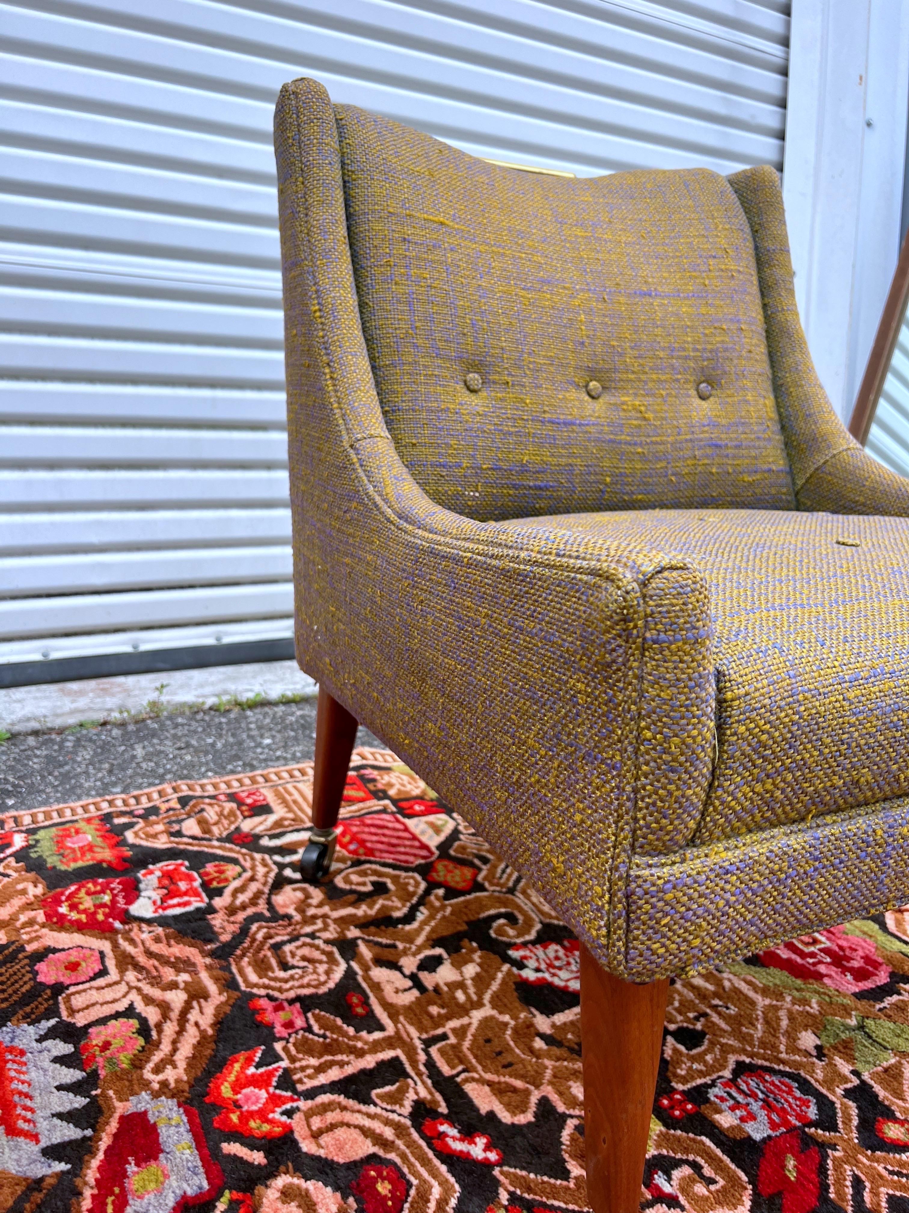 A pair of 1950’s Dunbar Attributed Slipper Chairs  For Sale 7