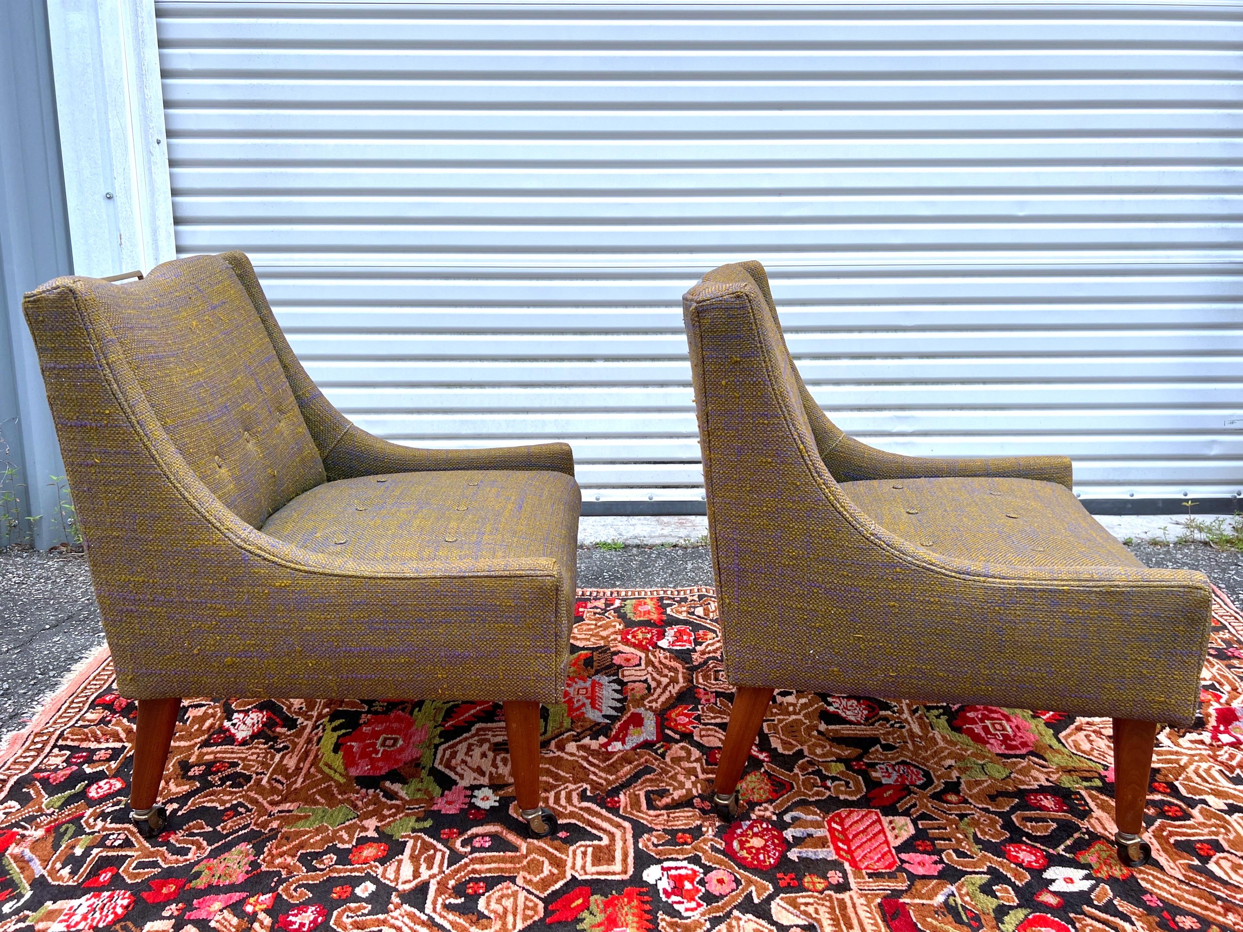 A pair of 1950’s Dunbar Attributed Slipper Chairs  For Sale 8