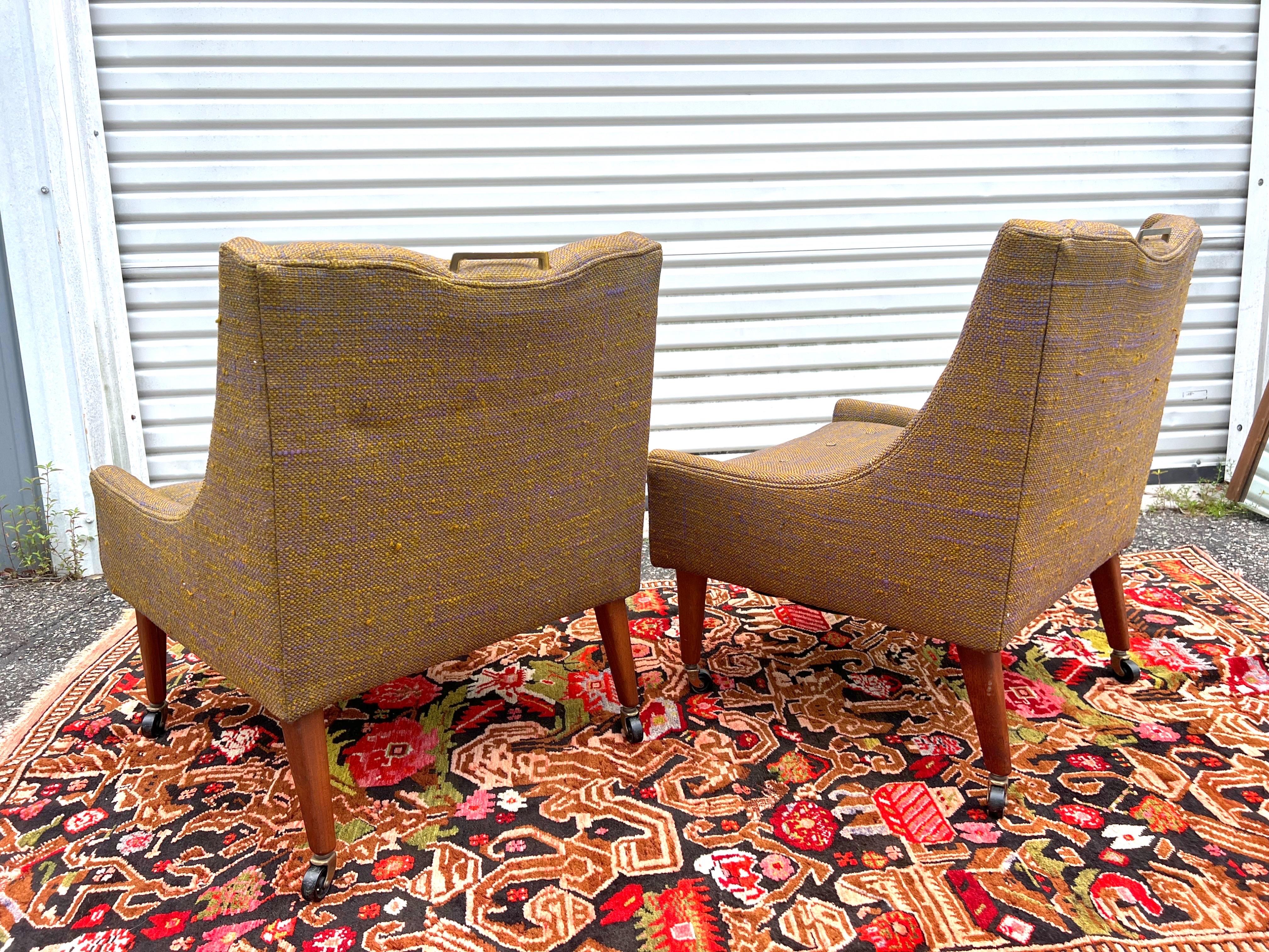 Ein Paar Dunbar Attributed Slipper Chairs aus den 1950er Jahren  im Angebot 2