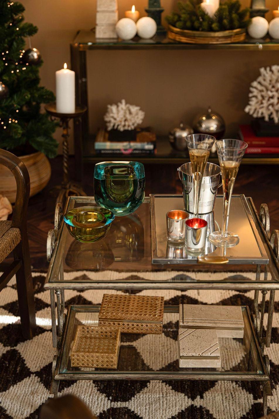 A pair of 1950s gilt wrought iron French side tables, with glass shelves For Sale 9