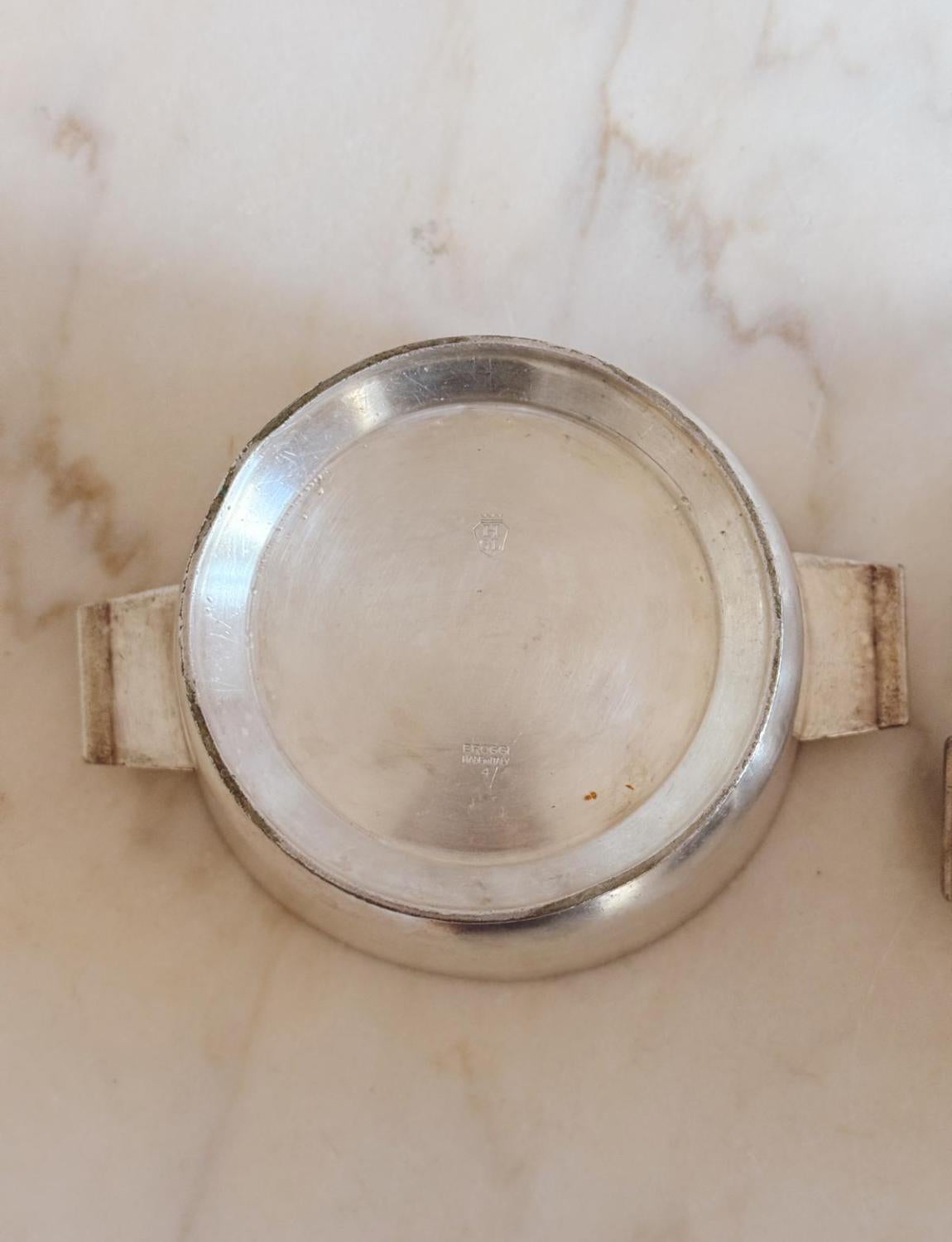 Coppia di ciotole da portata in argento di Gio Ponti per Broggi, anni '50 in vendita 3