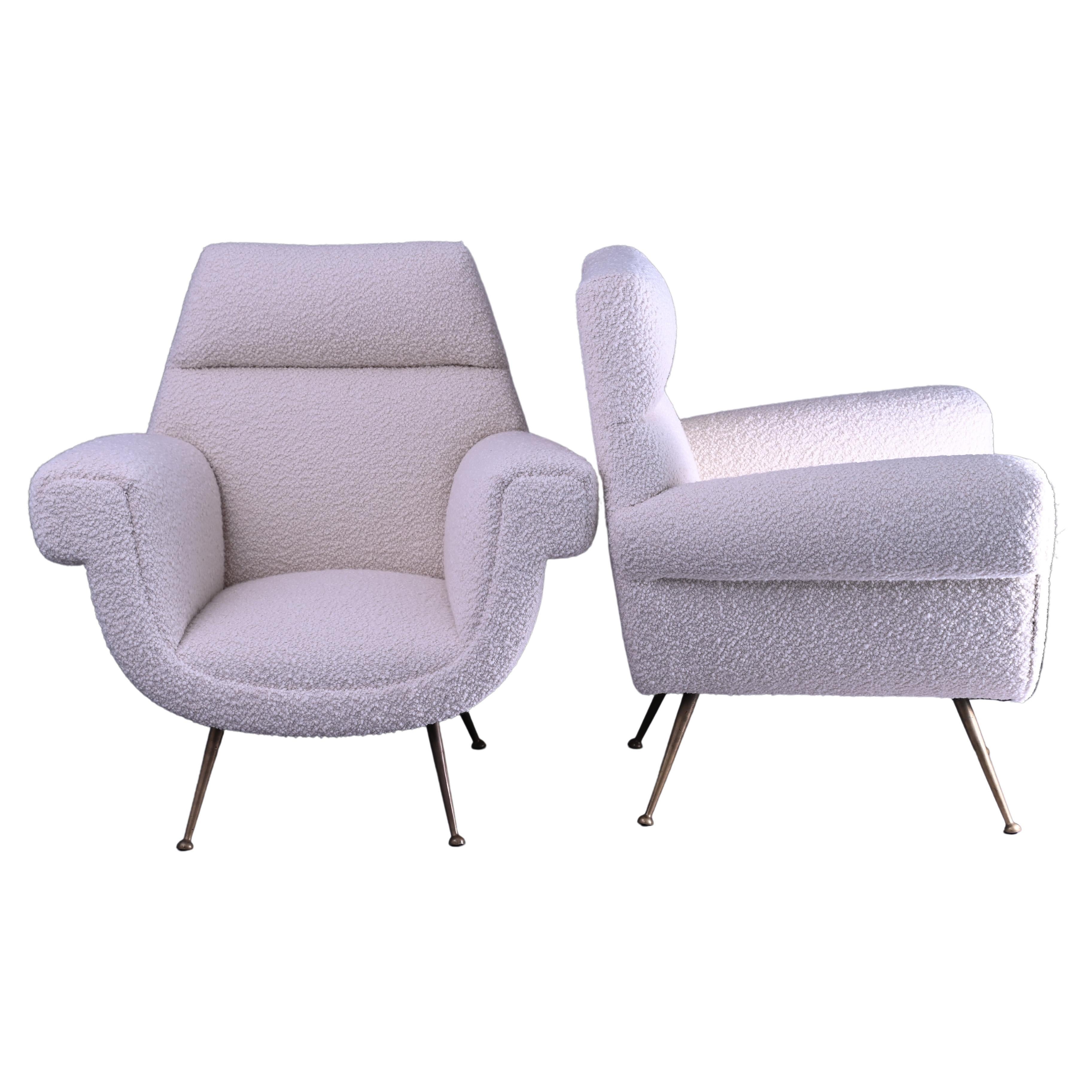 A Pair of 1950's Italian Armchairs by Gigi Radice For Sale