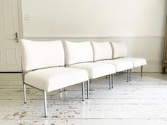 A Pair of 1950's Italian Slipper Chairs with Faux Fur Covering