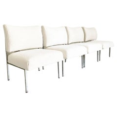 A Pair of 1950's Italian Slipper Chairs with Faux Fur Covering