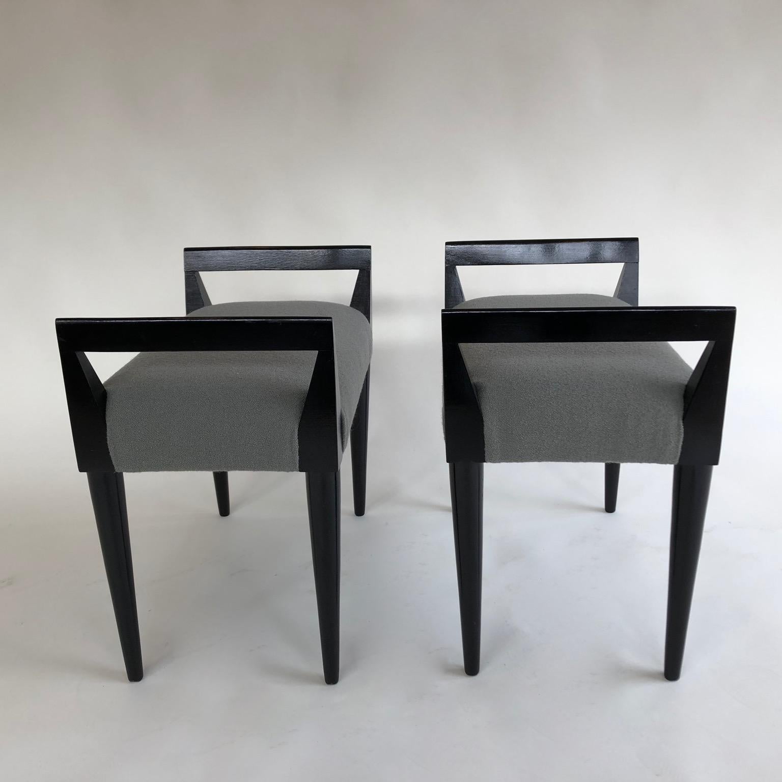 Pair of 1950s Italian Stools, Black and Grey In Good Condition In London, GB