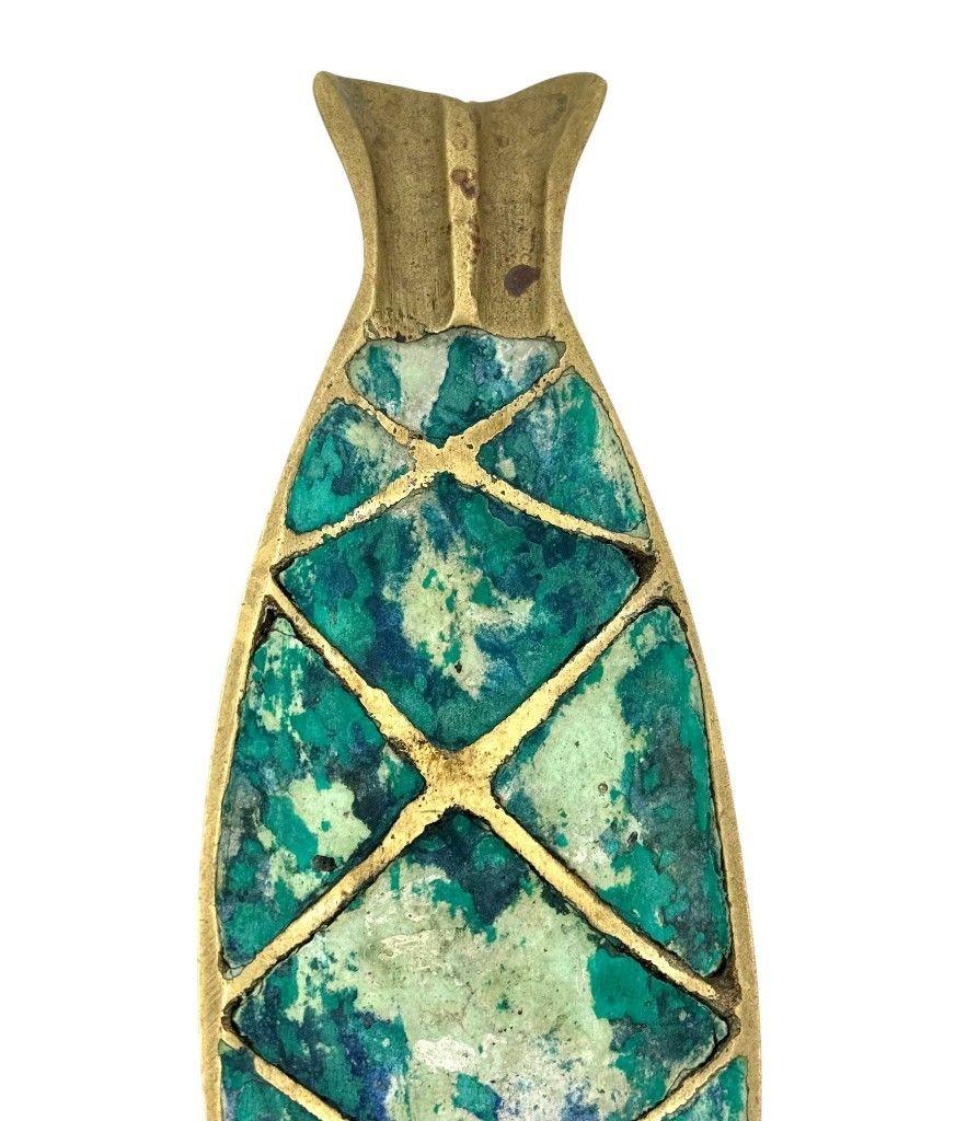 Paire de cendriers à poissons en malachite et laiton des années 1950 par Pepe Mendoza en vente 5