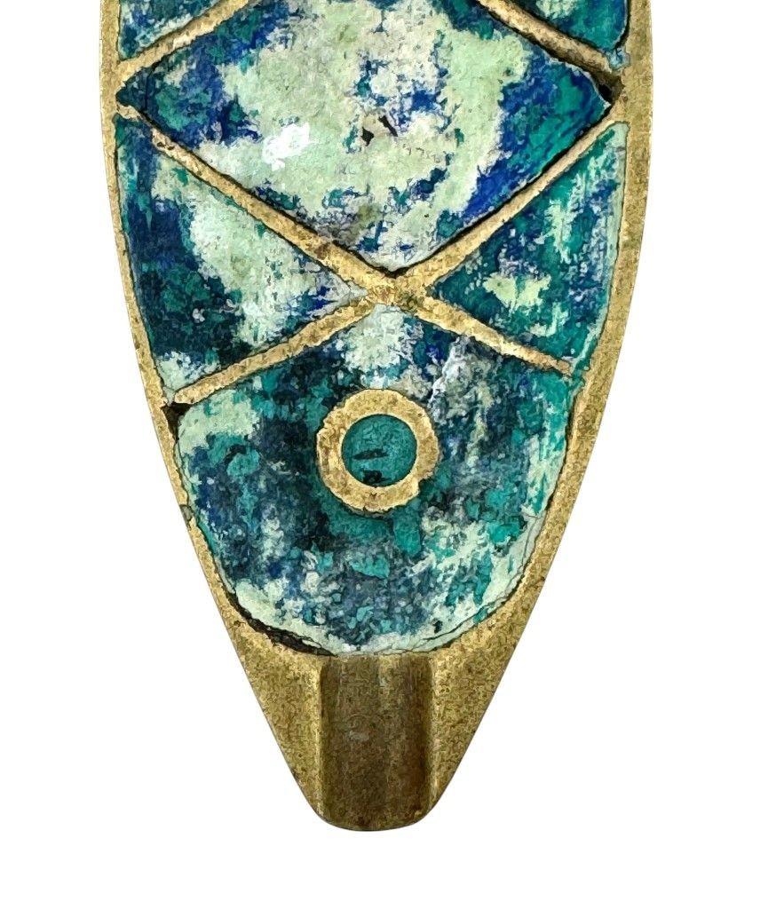 Paire de cendriers à poissons en malachite et laiton des années 1950 par Pepe Mendoza en vente 6