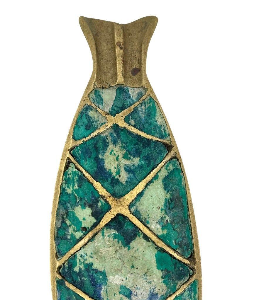 Paire de cendriers à poissons en malachite et laiton des années 1950 par Pepe Mendoza en vente 8