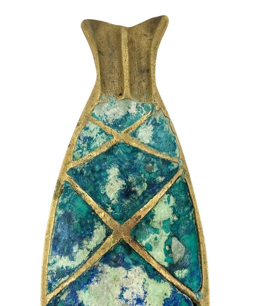 Paire de cendriers à poissons en malachite et laiton des années 1950 par Pepe Mendoza en vente 10