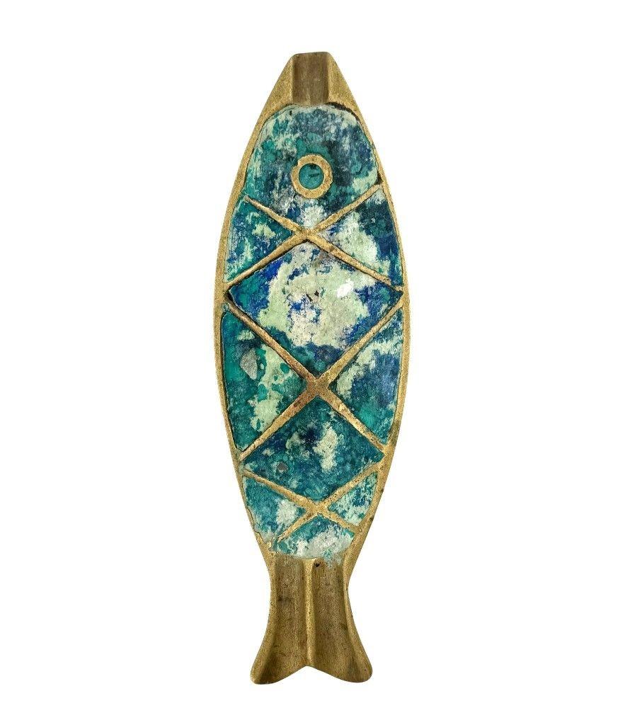 Laiton Paire de cendriers à poissons en malachite et laiton des années 1950 par Pepe Mendoza en vente