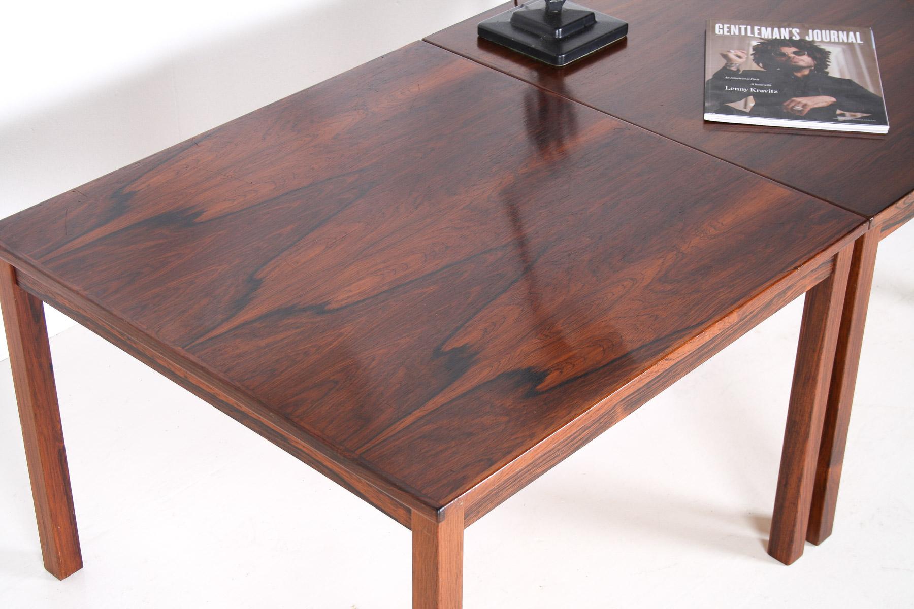 Paire de tables basses carrées danoises en bois de rose de style mi-siècle moderne, années 1960/70 en vente 5