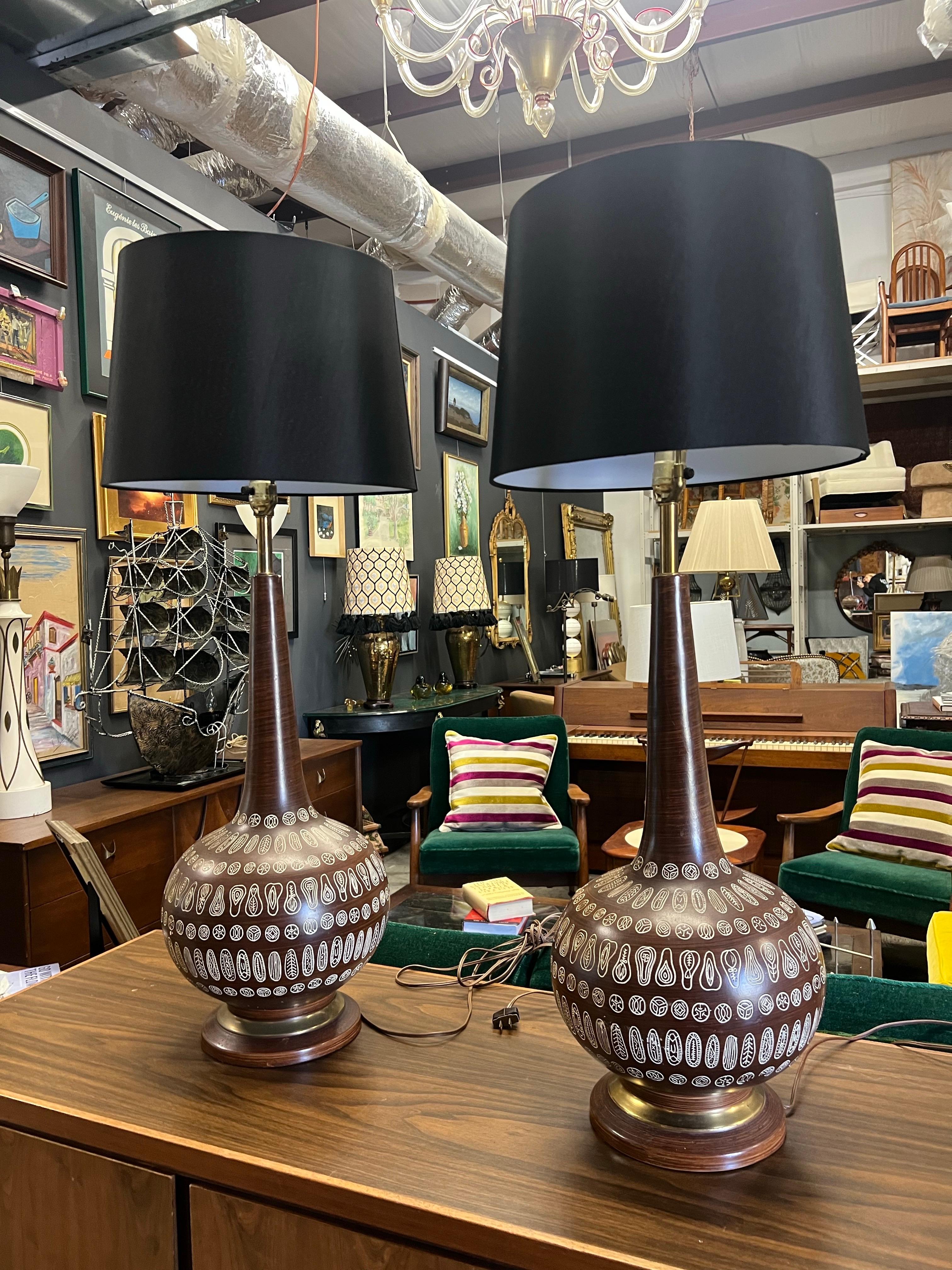 Un par de lámparas de mesa estilo Bitossi de los años 60 Desconocido en venta