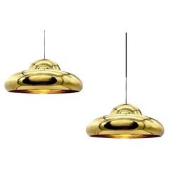 A pair of 1960s brass "Fior di Loto" ceiling lights by Afra and Tobia Scarpa A pair of 1960s brass "Fior di Loto" ceiling lights by Afra and Tobia Scarpa