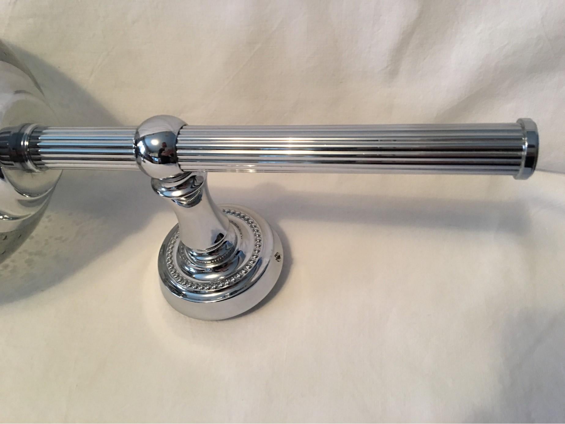 Pair of 1960s Chrome and Smoked Air Bubbles Glass Sconces In Good Condition For Sale In Frisco, TX