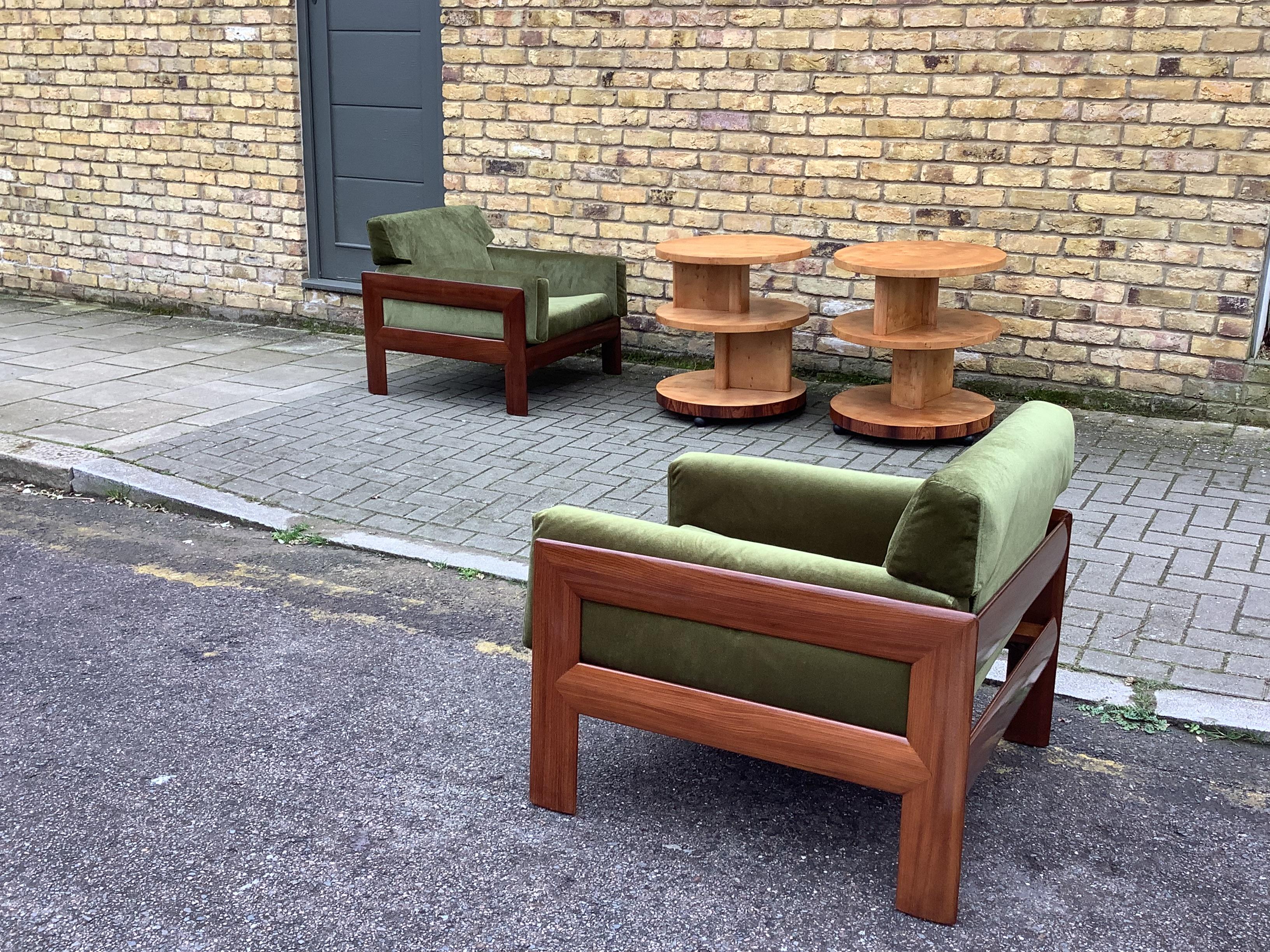 20th Century A Pair of 1960’s Danish armchairs in style of Tobia Scarpa For Sale