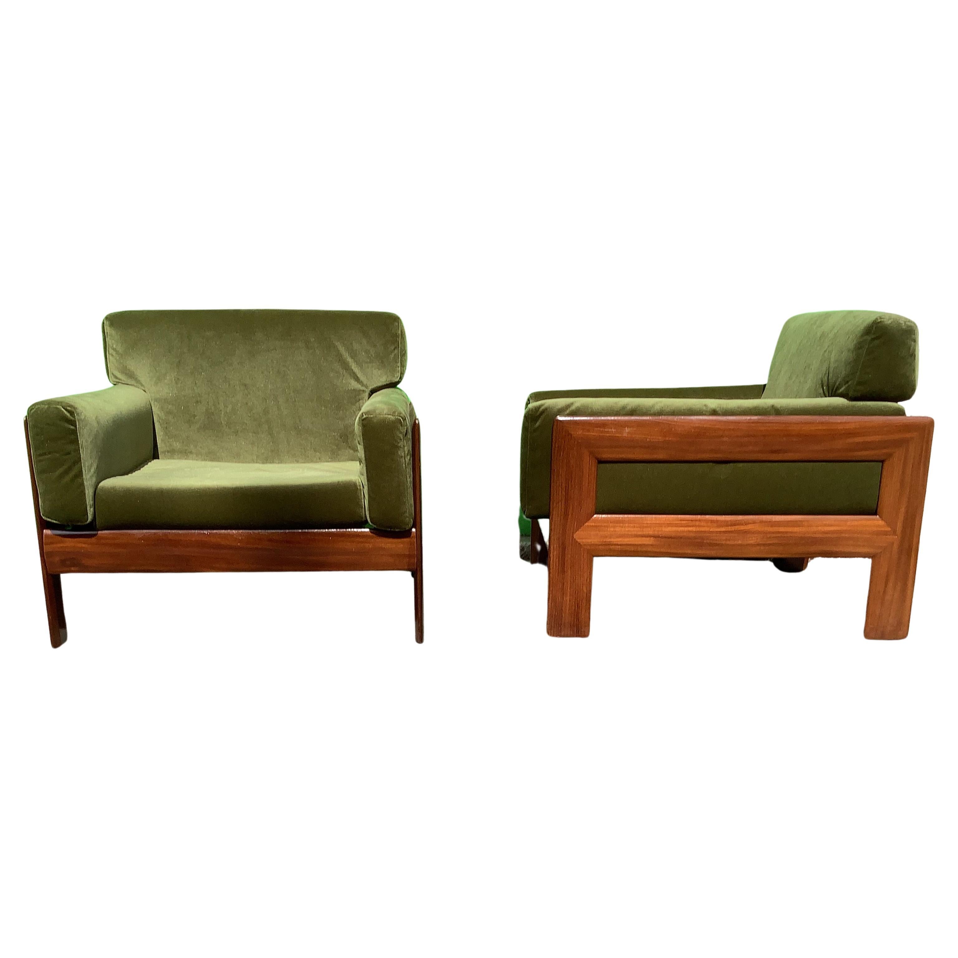 A Pair of 1960’s Danish armchairs in style of Tobia Scarpa For Sale