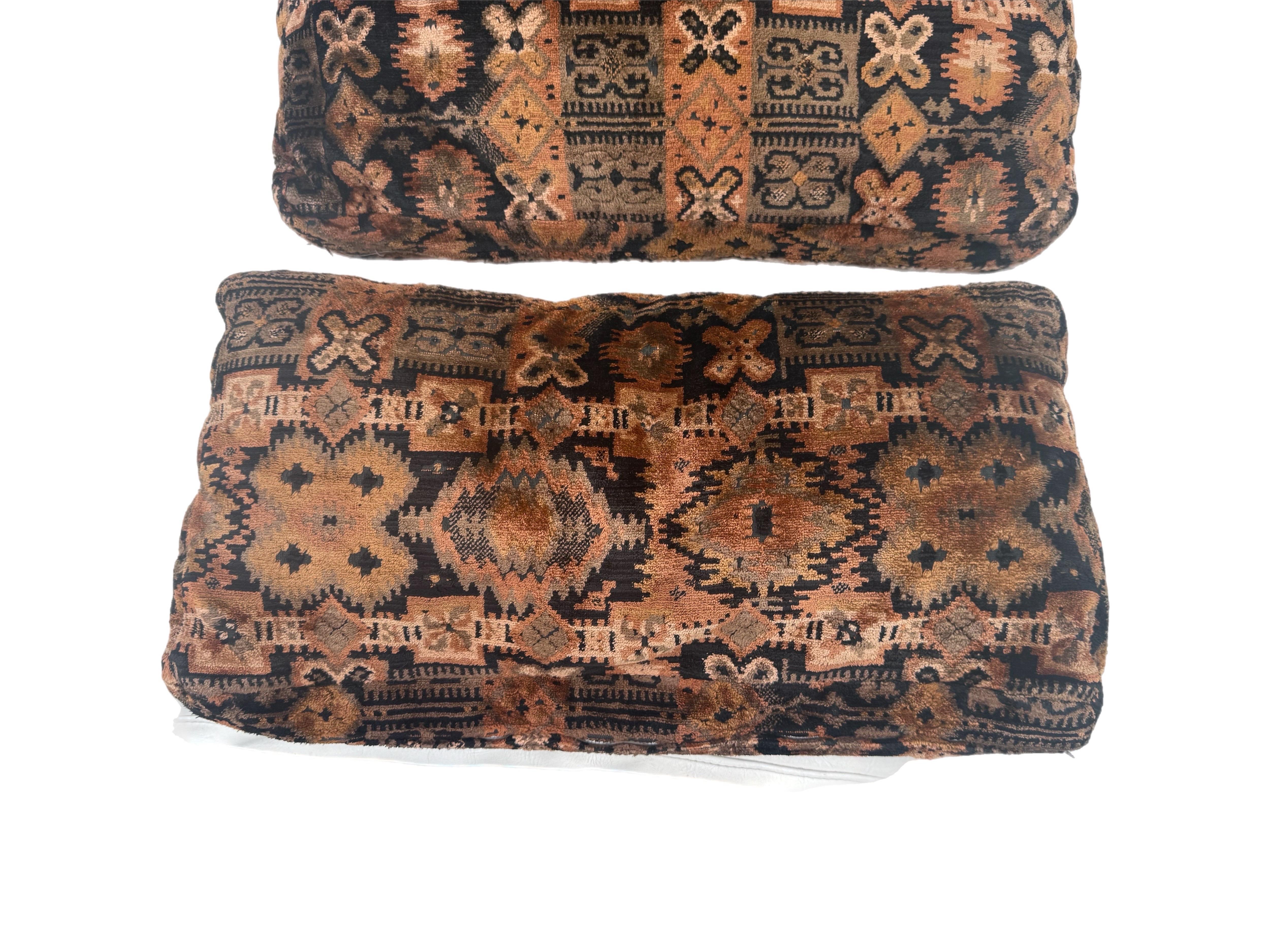 A pair of 1960's Jack Lenor Larson documented lumbar pillows In Fair Condition For Sale In Charleston, SC
