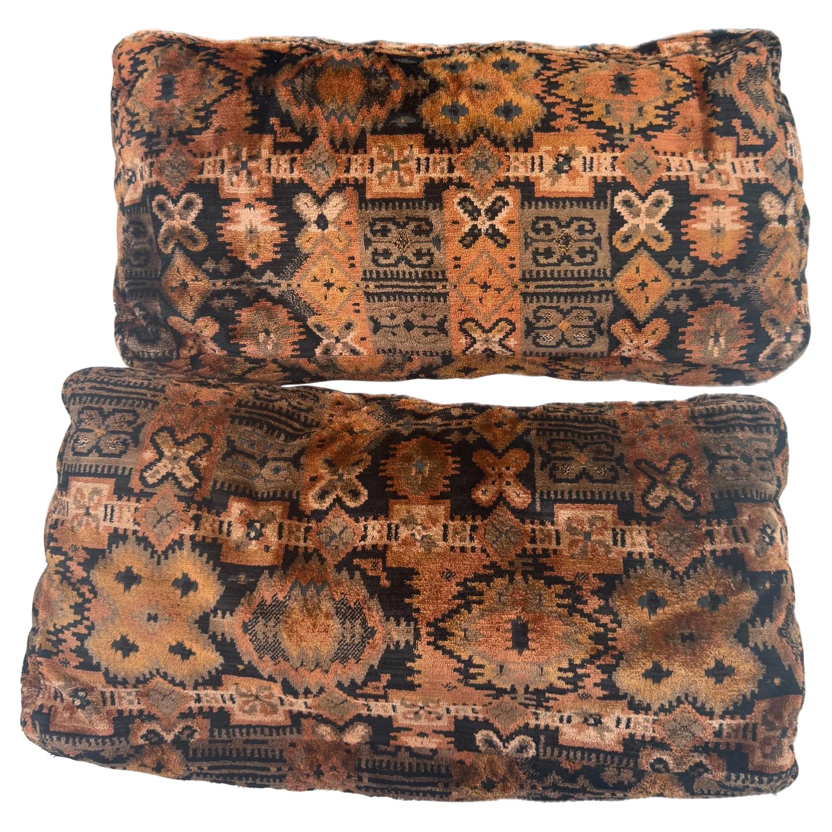 A pair of 1960's Jack Lenor Larson documented lumbar pillows