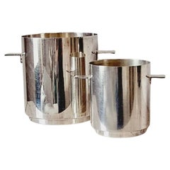 A pair of 1960s Large and Medium Silver Wine Coolers - Christofle for Sabattini