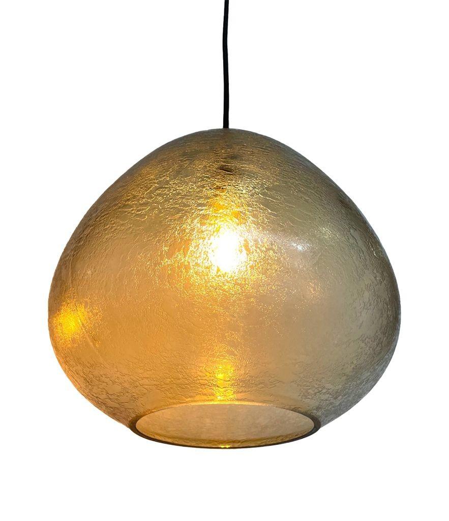 Brass A pair of 1960s Murano glass ceiling lights by Luigi Caccia Dominioni for Azucen