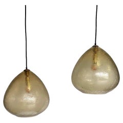 A pair of 1960s Murano glass ceiling lights by Luigi Caccia Dominioni for Azucen