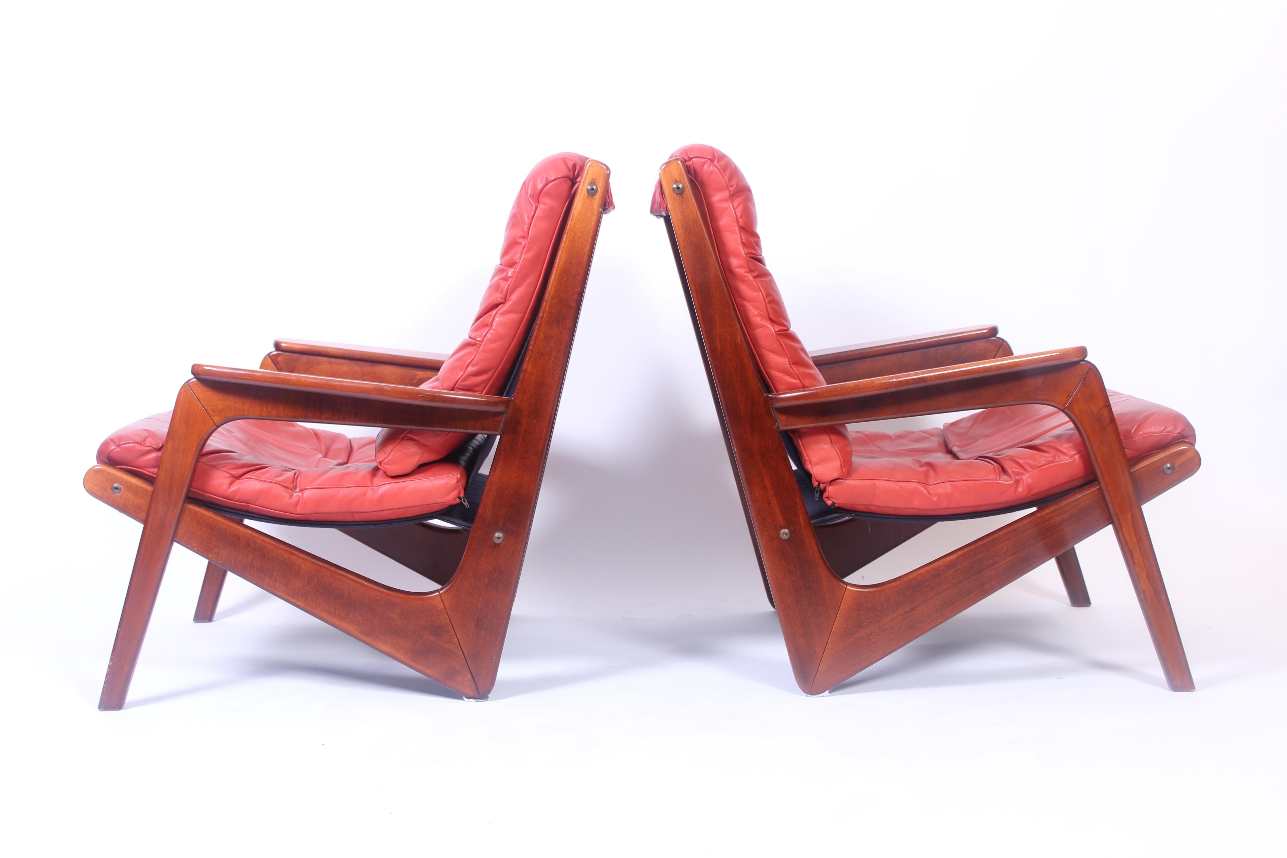 Scandinavian Modern Pair of 1960s Norwegian Easy Chairs