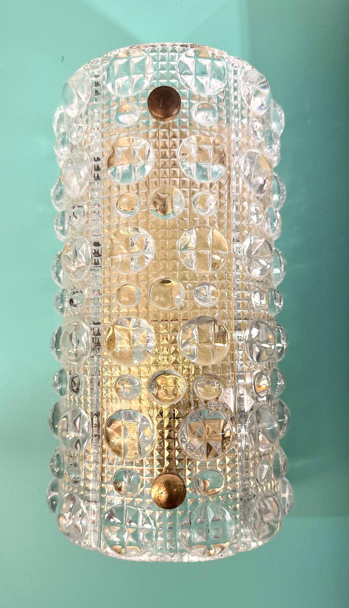 Un par de socnces de pared de cristal Orrefors de los años 60, de Carl Fagerlund para Lyfa en venta 1