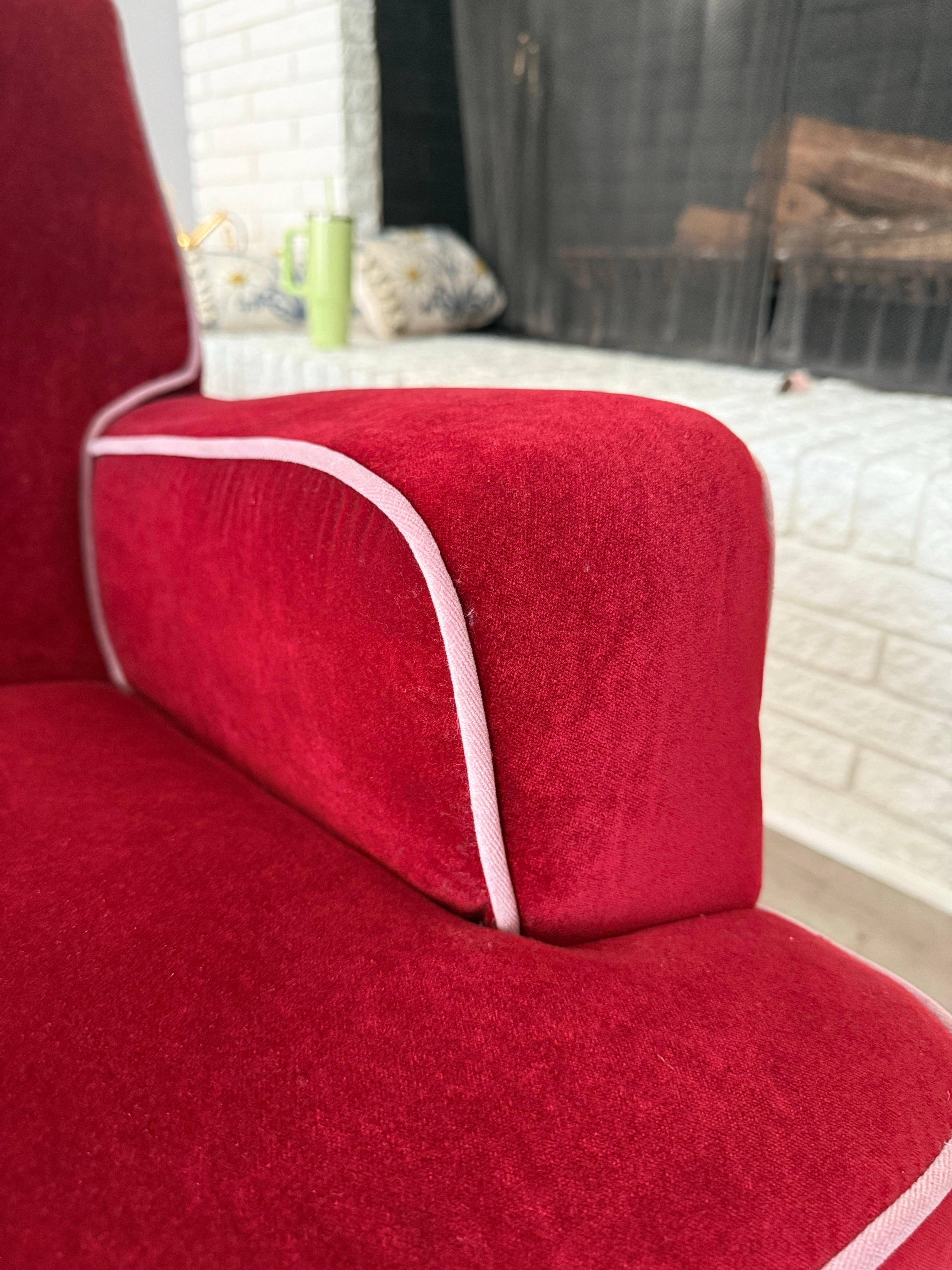A pair of 1960s Swedish Modern Club Chairs in Merlot Velvet and Lavender For Sale 8