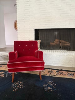 A pair of 1960s Swedish Modern Club Chairs in Merlot Velvet and Lavender