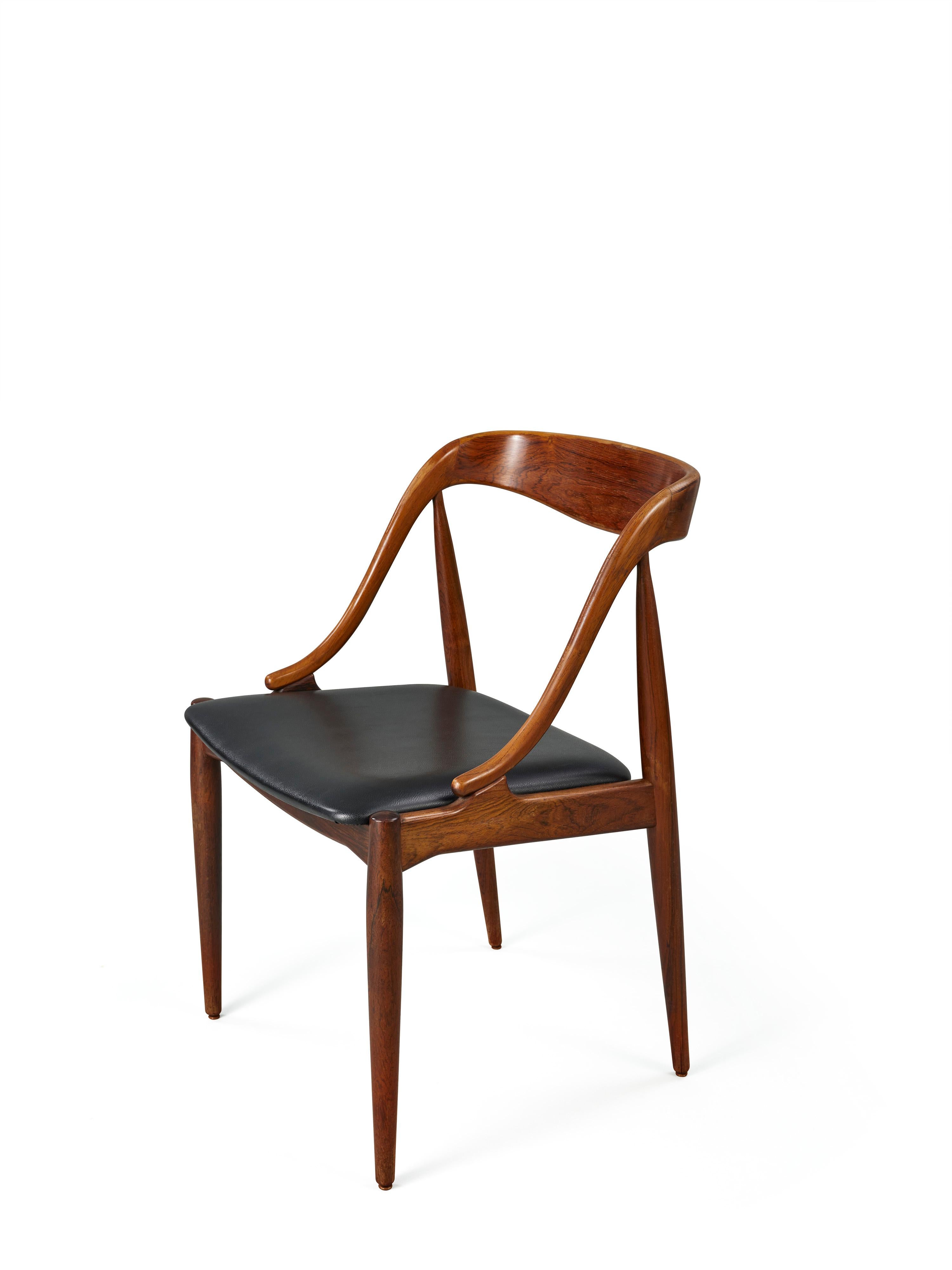 Scandinavian Modern A pair of 1960s Teak Johannes Andersen Dining Chairs for Uldum Denmark For Sale