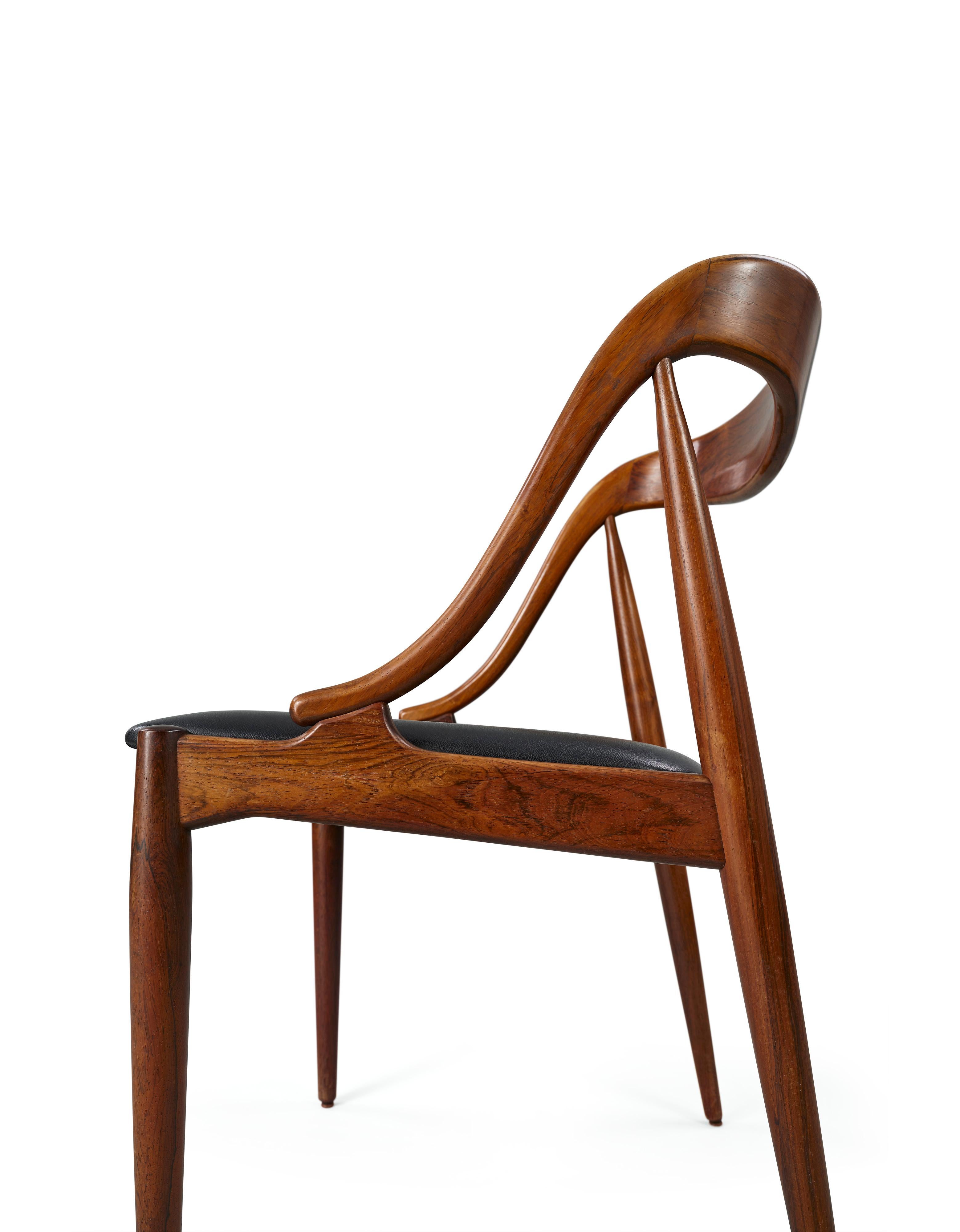 Danish A pair of 1960s Teak Johannes Andersen Dining Chairs for Uldum Denmark For Sale