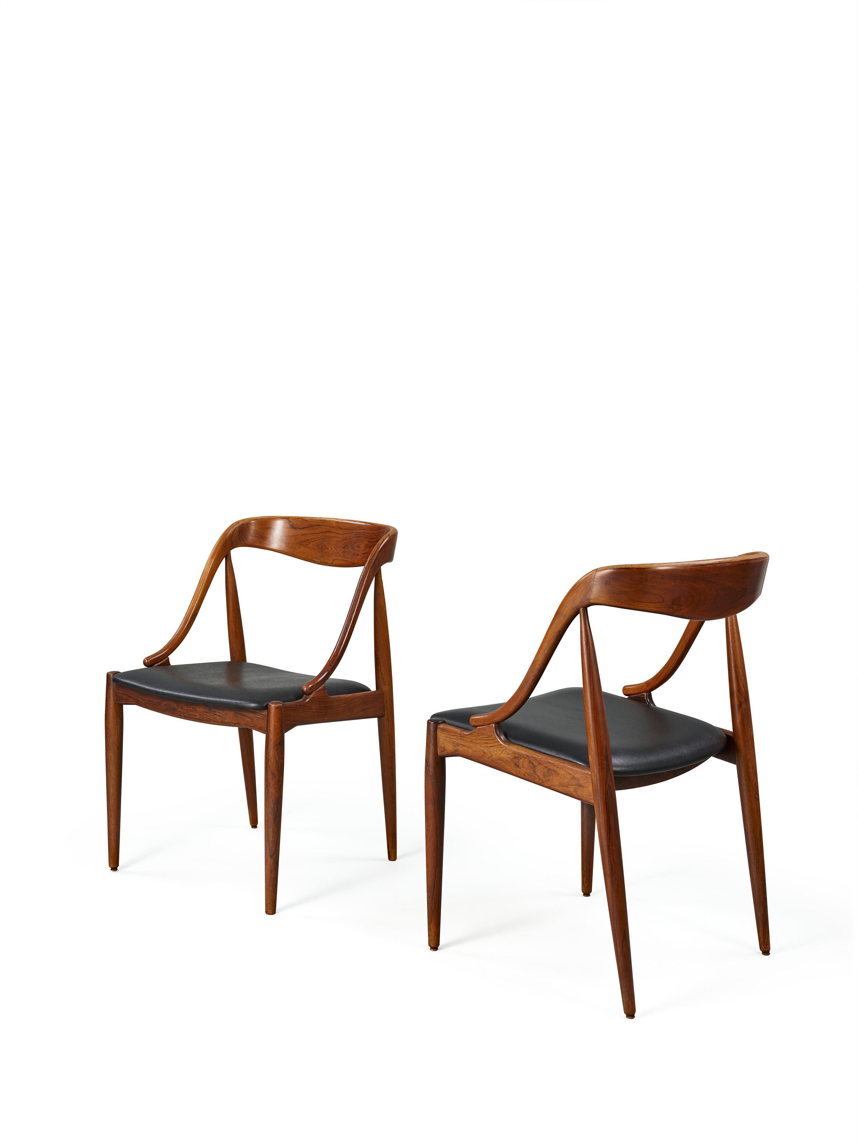 Woodwork A pair of 1960s Teak Johannes Andersen Dining Chairs for Uldum Denmark For Sale