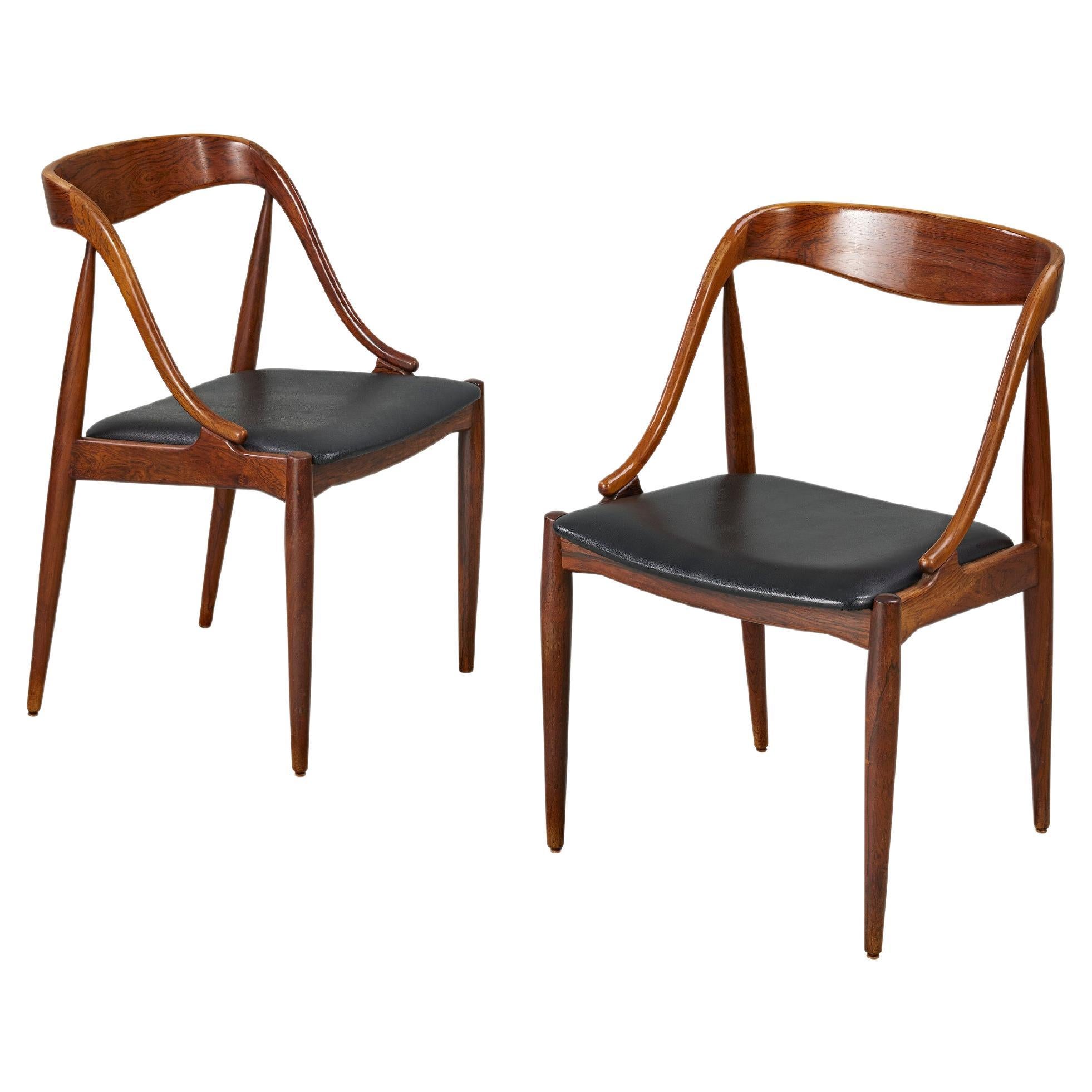 A pair of 1960s Teak Johannes Andersen Dining Chairs for Uldum Denmark For Sale