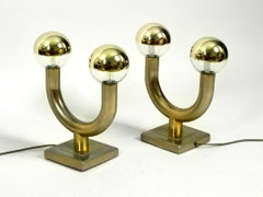 Pair of 1960s Extra Large Stunning Brass Anodized Table Lamps