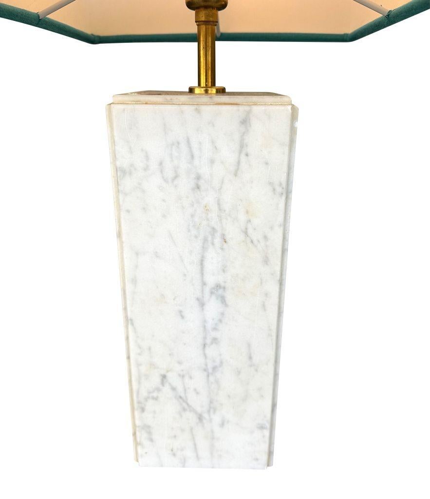 Un par de lámparas belgas de mármol Carrera de los años 70, de Porcelaine de Bruxelles en venta 4