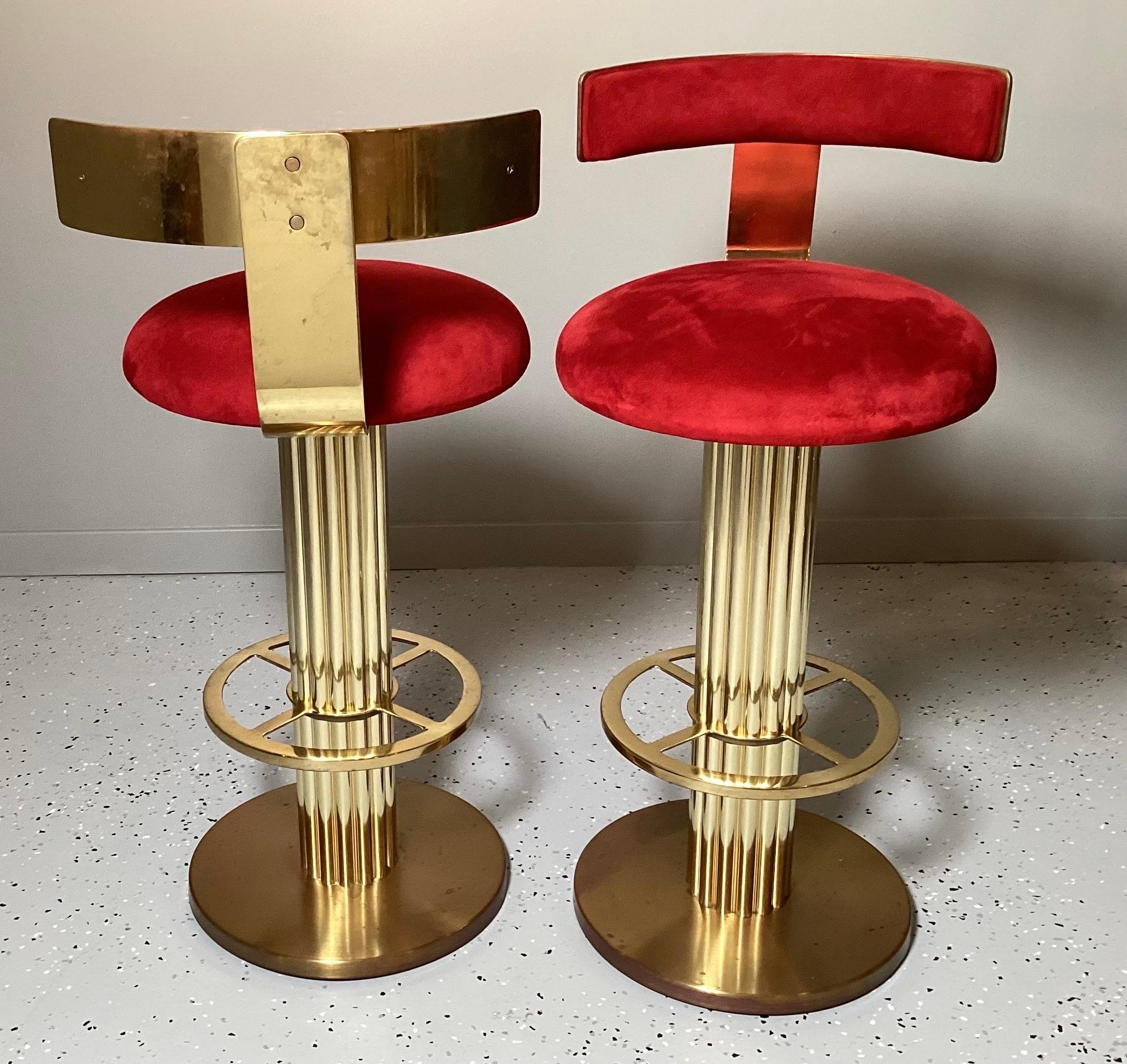 red velvet bar stools