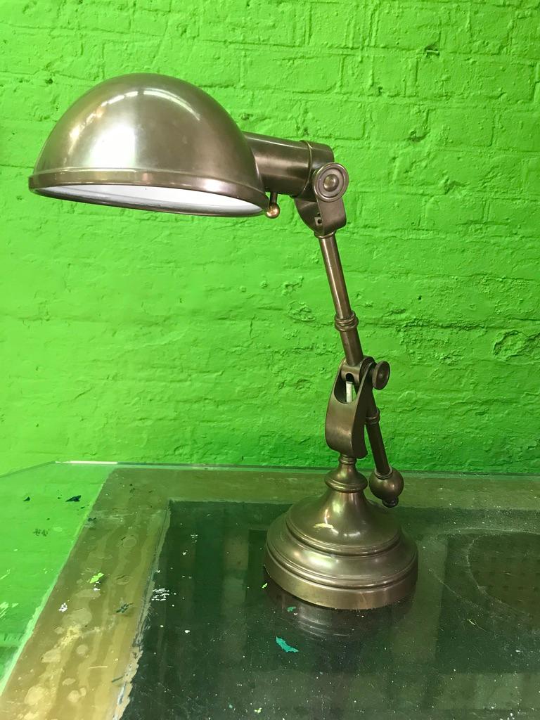 Pair of 1970s Brass Desk Lamps For Sale 8