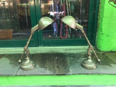 Pair of 1970s Brass Desk Lamps