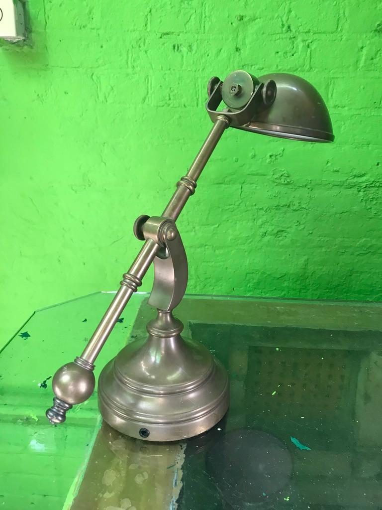 Pair of 1970s Brass Desk Lamps For Sale 1