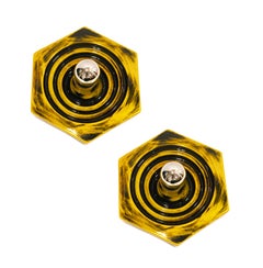 A Pair of 1970s Ceramic Flush Mounts by Hustadt Leuchten