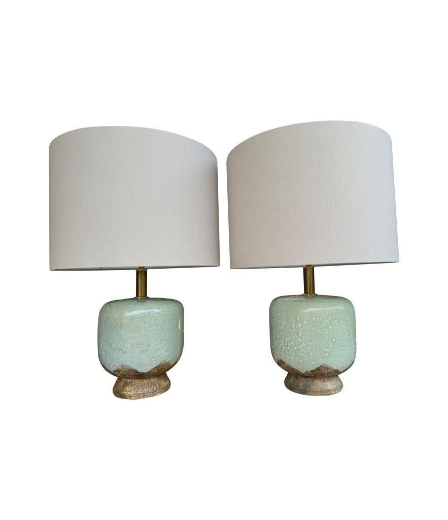 Paire de lampes en céramique émaillée craquelée de style chinoiserie des années 1970 par Ugo Zaccanini en vente 9