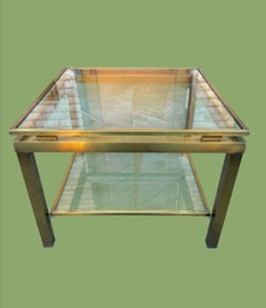 Ein Paar französischer Beistelltische aus vergoldetem Metall im Stil von Guy Lefevre aus den 1970er Jahren