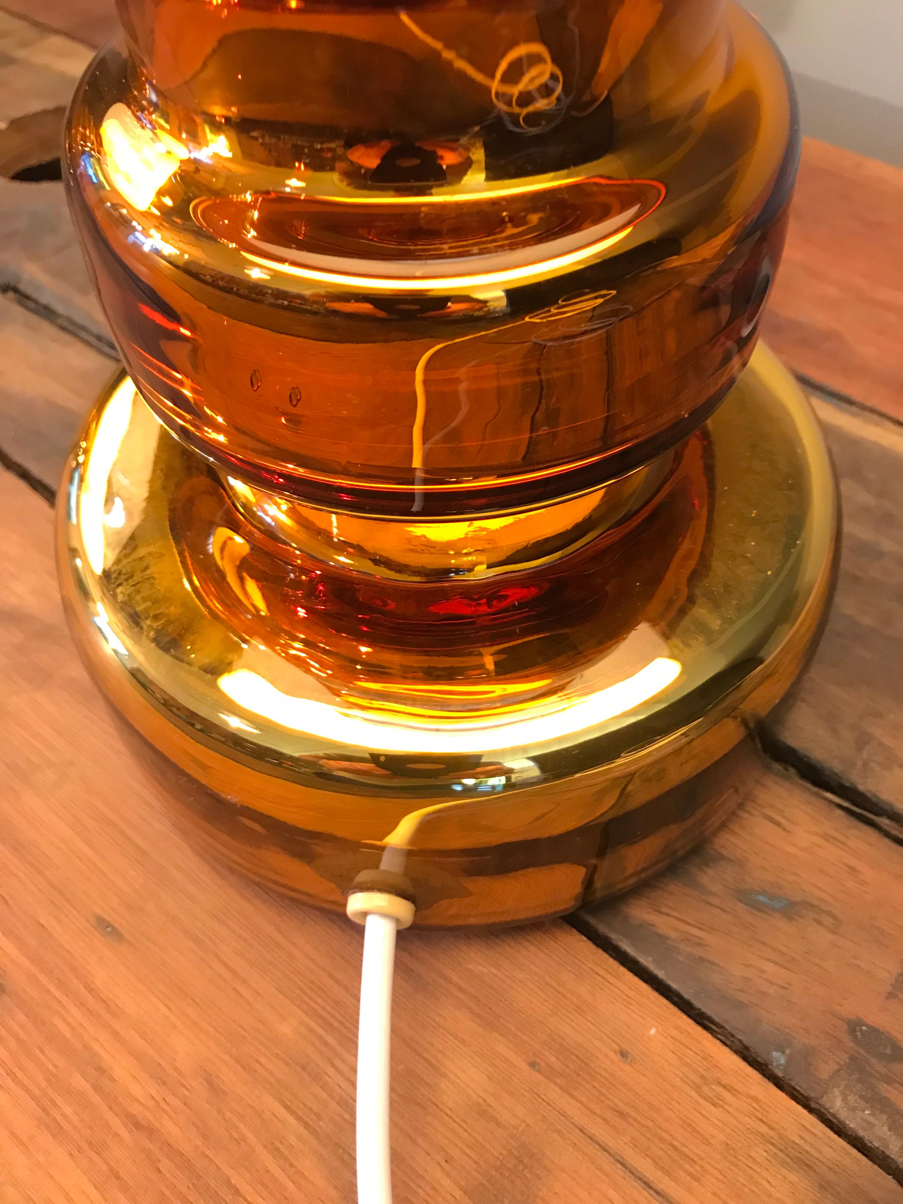 Mid-Century Modern A Pair Of 1970s Gilded Glass Table Lamps 