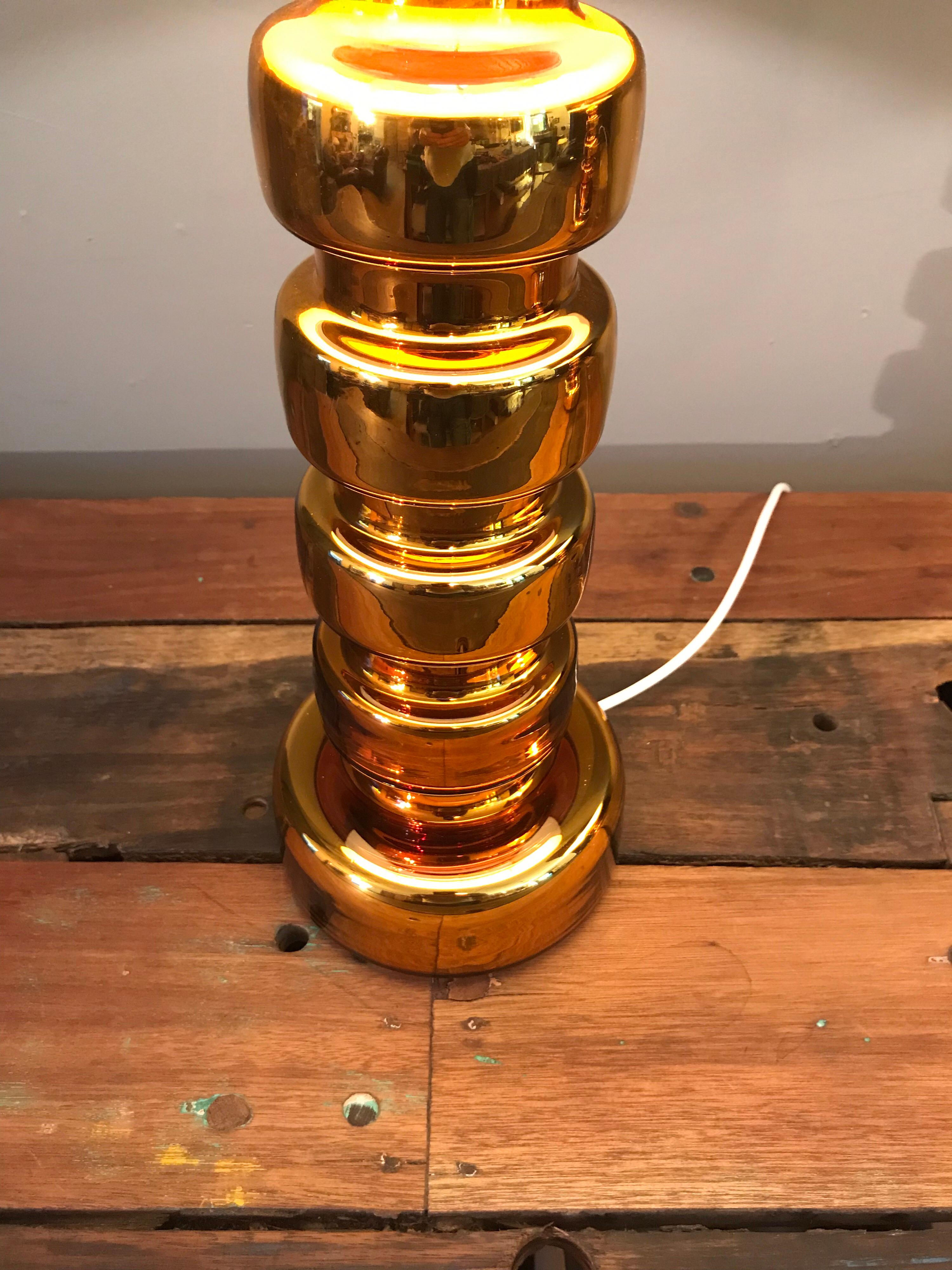 Hand-Crafted A Pair Of 1970s Gilded Glass Table Lamps 