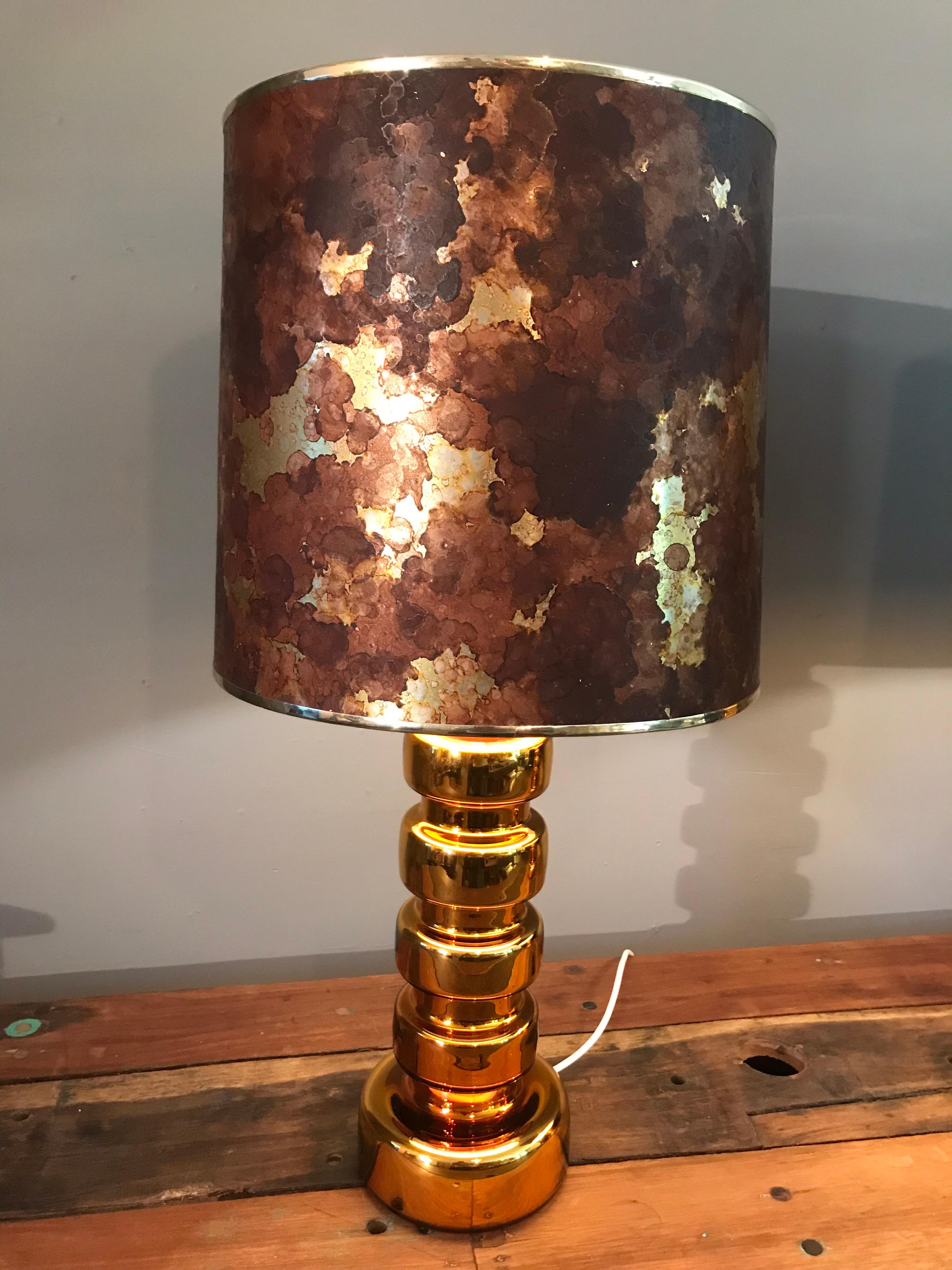 A Pair Of 1970s Gilded Glass Table Lamps  1