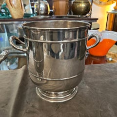 A pair of 1970s High Quality Modern Silver Plated Wine Coolers by Sant'Andrea