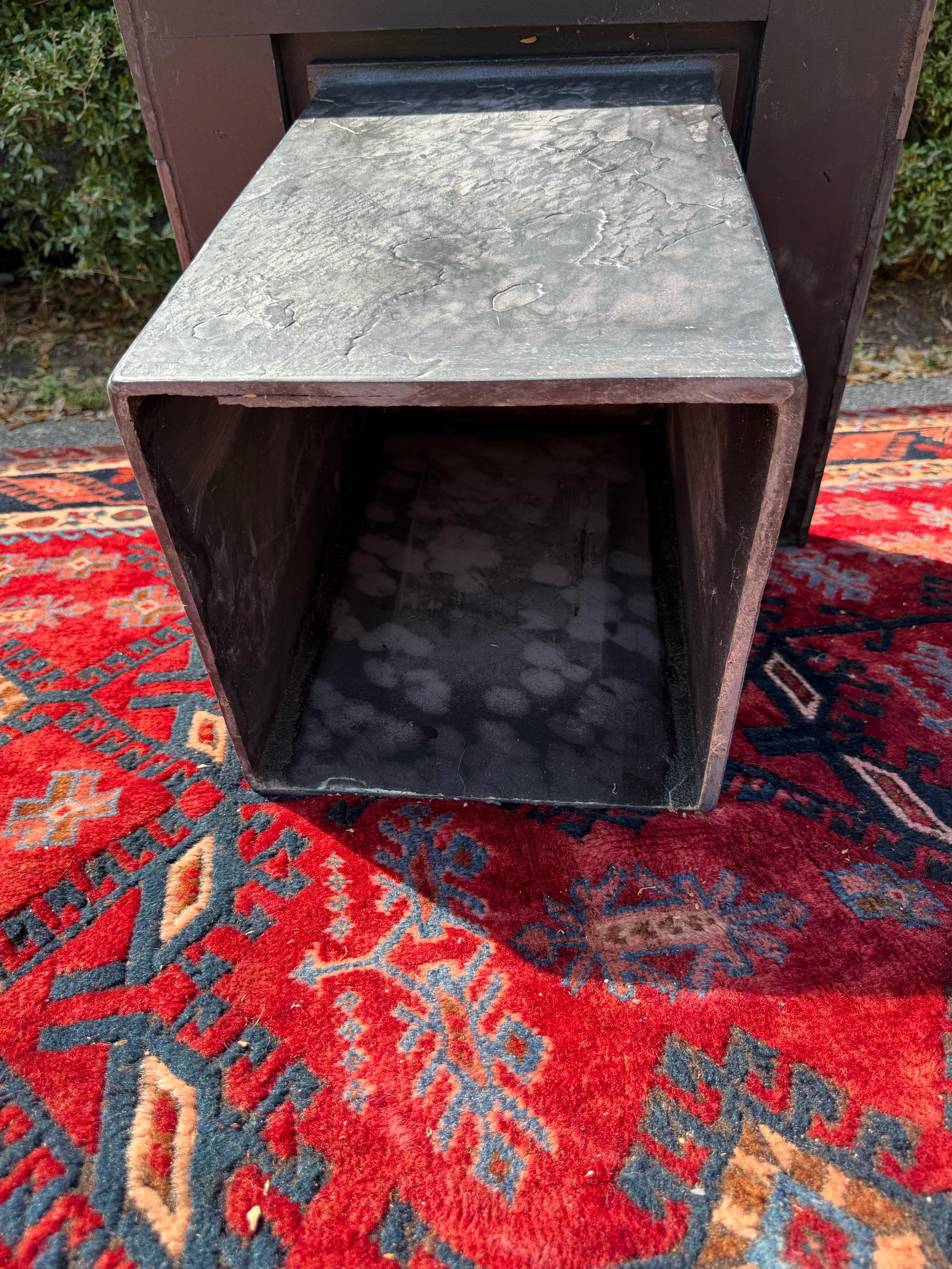 A pair of 1970’s Paul Kingma Attributed Brutalist Mosaic Side Tables in Slate For Sale 5